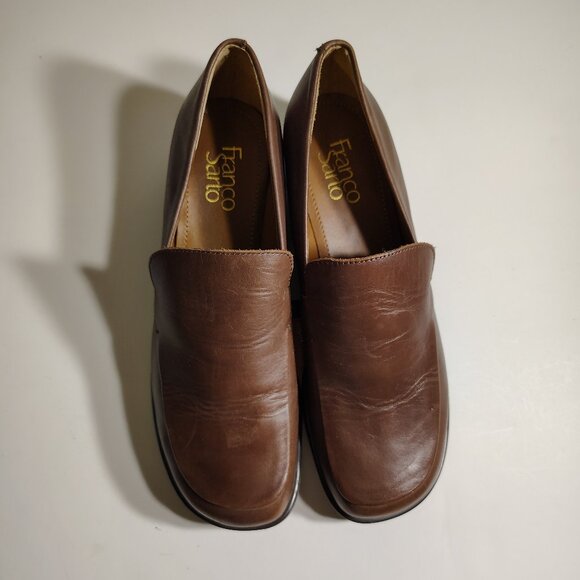 Franco Sarto Flex Loafers Oxford Slip-on Shoes Business Casual Office Brown - Picture 2 of 9